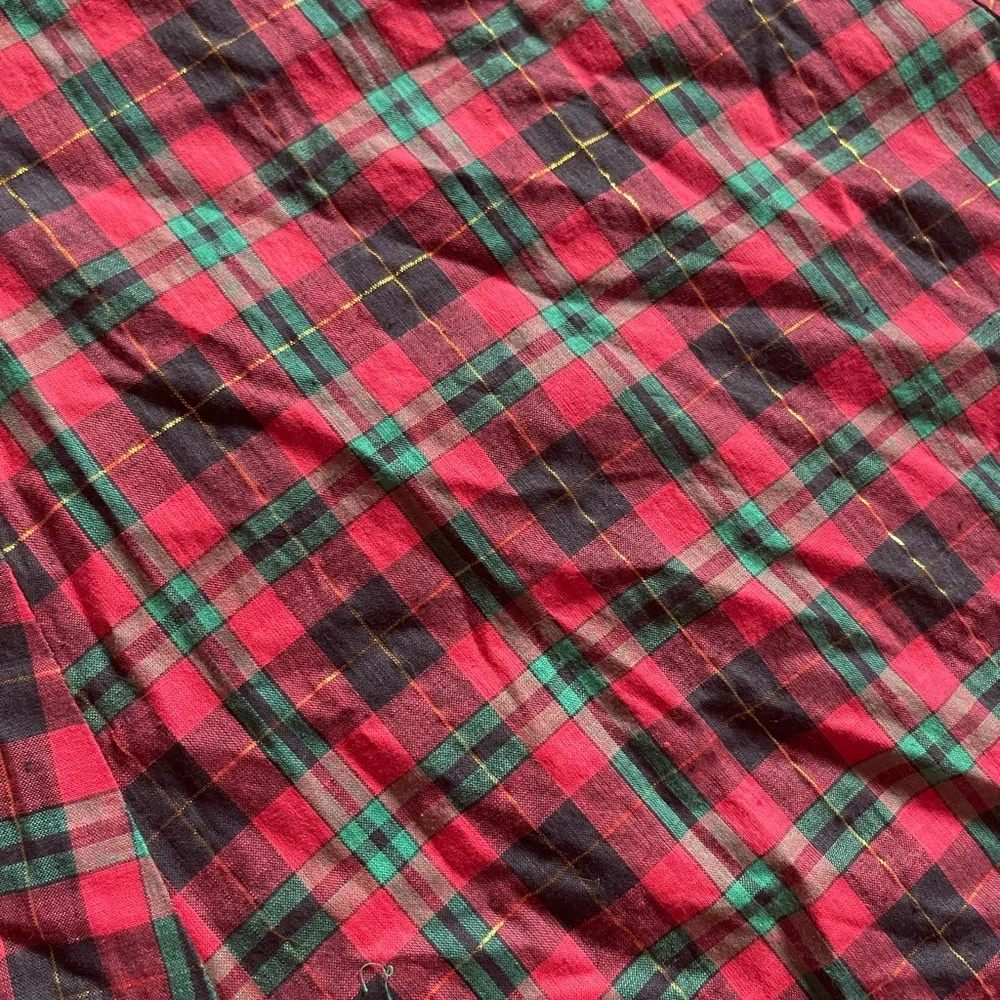 70s Vintage Volup Plus Size Plaid Prairie Holiday Dress - Picture 7 of 10